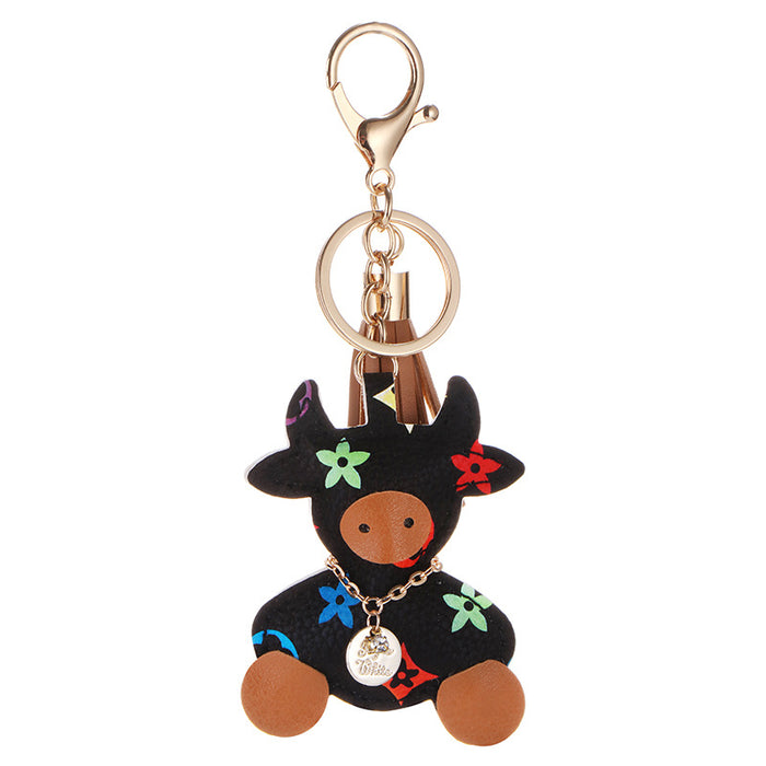 Wholesale 12PCS PU Leather Calf Keychain JDC-KC-HongT004