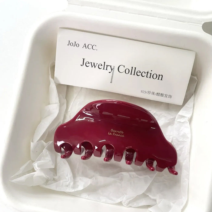 Wholesale Xiaohongshu hot-selling gold label acetic acid grab clip medium French niche simple texture hair clip shark clip headdress