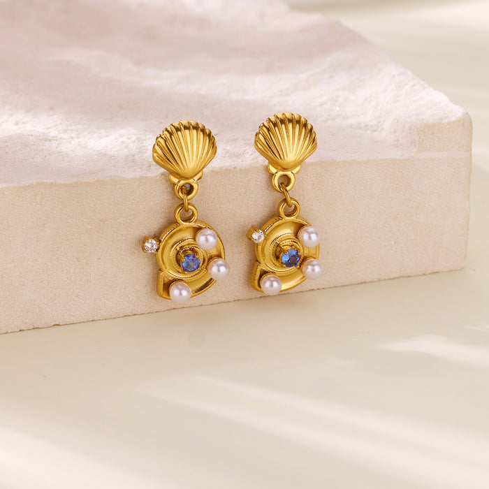 Wholesale Butterfly Ocean Element Love Flower Pendant Earrings Vacuum Plated Fashion Trend Earrings