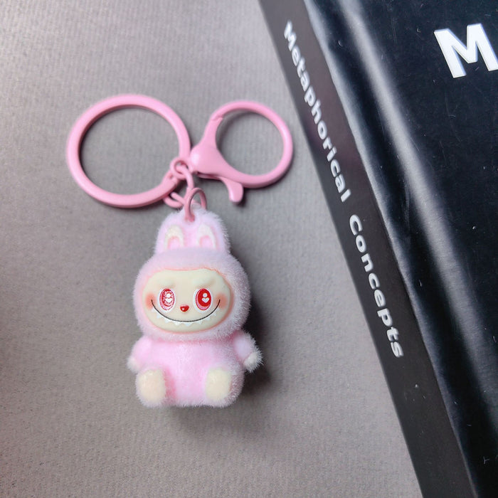 Wholesale Flocked Mini Plush Doll Keychain Vinyl Cute Baby Walking Bag Mobile Phone Pendant Cute Pendant