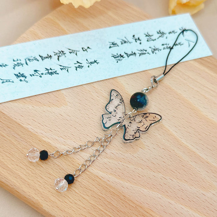 Wholesale Calligraphy Mobile Phone Chain Niche Gift Creative keychain Bag Hanging Ornaments