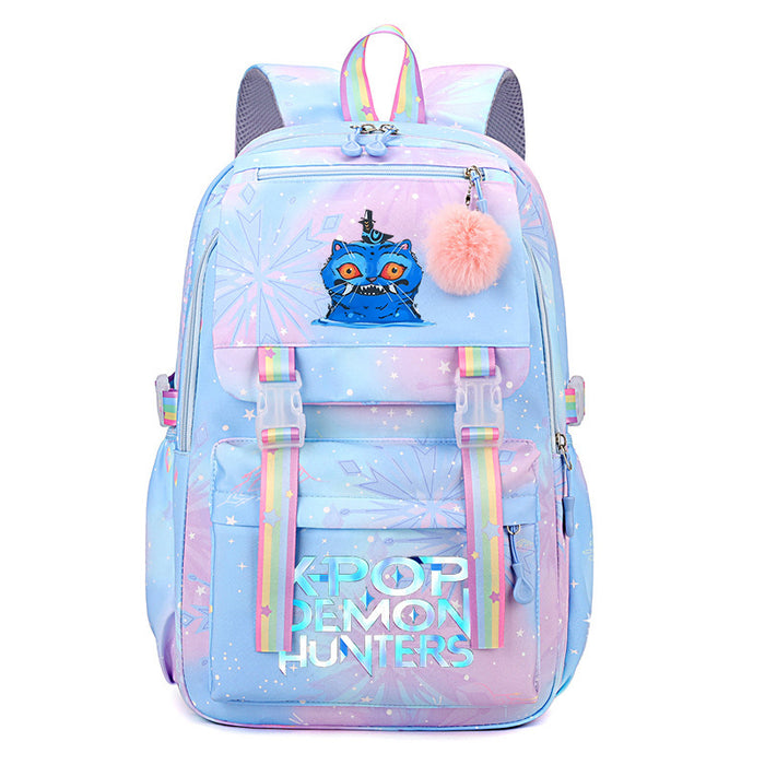 Wholesale Cartoon-themed printed student backpack rainbow double-shoulder bag