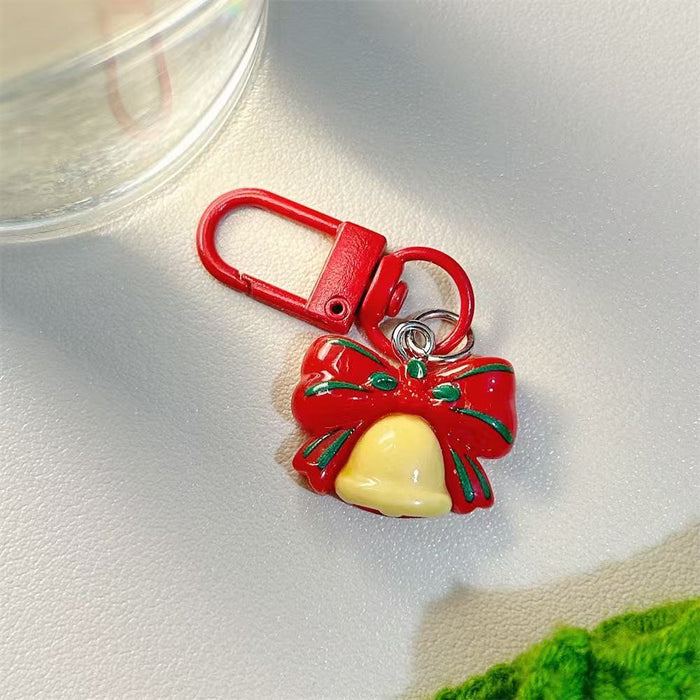 Wholesale Resin Cartoon Christmas Keychain Cute Reindeer Santa Snowman Bag Charm Boutique Gift