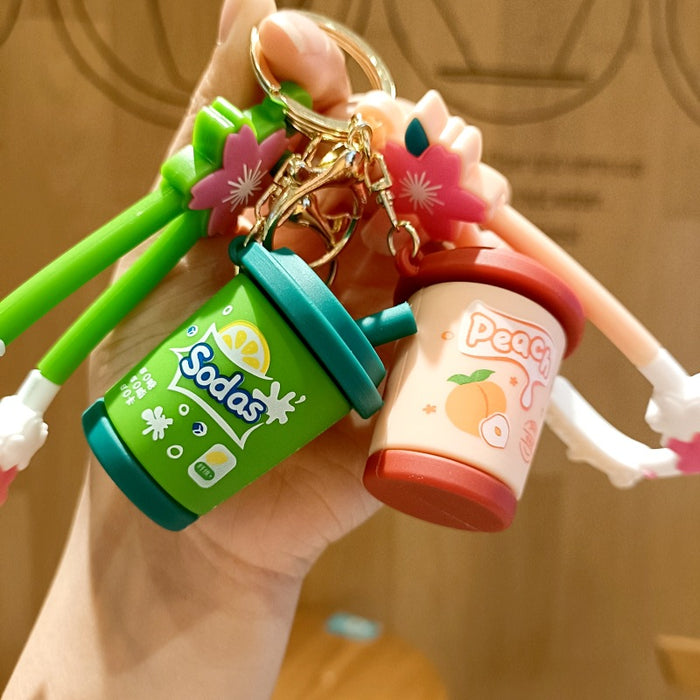 Wholesale Cartoon PVC Beverage Bottle Keychain JDC-KC-MingT017