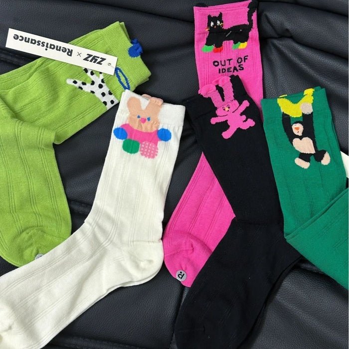 Wholesale Distinctive Socks Women's Summer Cartoon Thin Trendy Design Small Style Mid-tube Socks