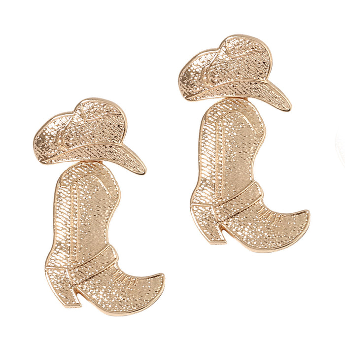 Wholesale Boots Alloy Earrings Geometric Pattern Hat Earrings Versatile Earrings