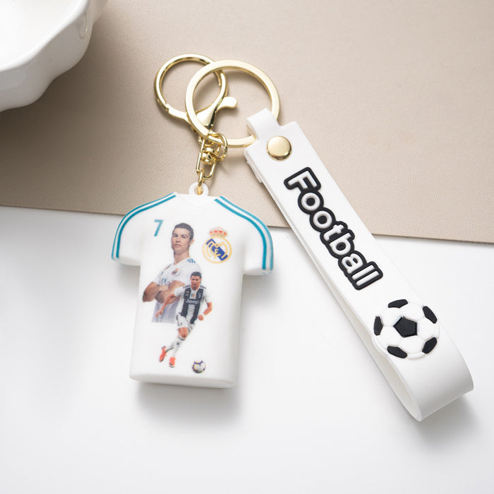Wholesale Soccer Jersey Keychain Pendant PVC Car Key Accessory Gift MOQ≥2