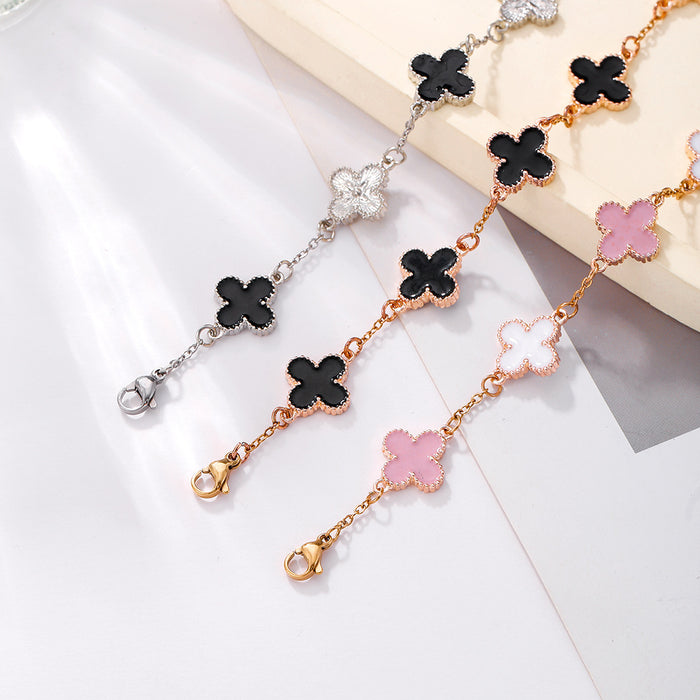 Wholesale Simple four-leaf clover alloy bracelet for women