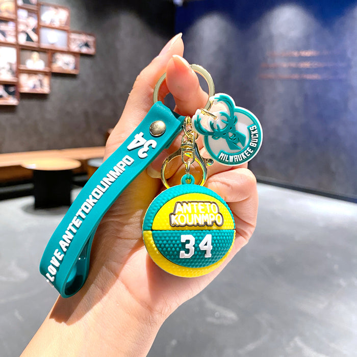 Wholesale Metal Soccer Star Cartoon Keychain Decorative Car Key Accessory MOQ≥2