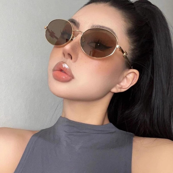 Wholesale Elliptical metal sunglasses, new retro sunglasses