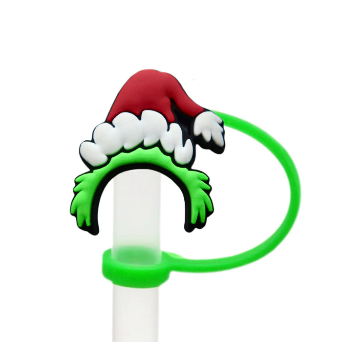 Wholesale 10pcs Christmas Straw Cap  Silicone Cup Accessories