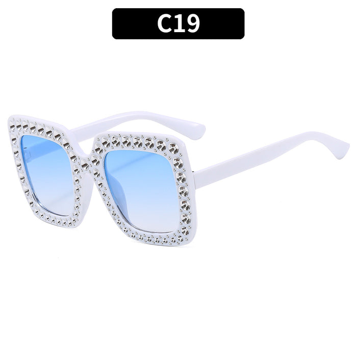 Wholesale Square Rhinestone Disco Sunglasses