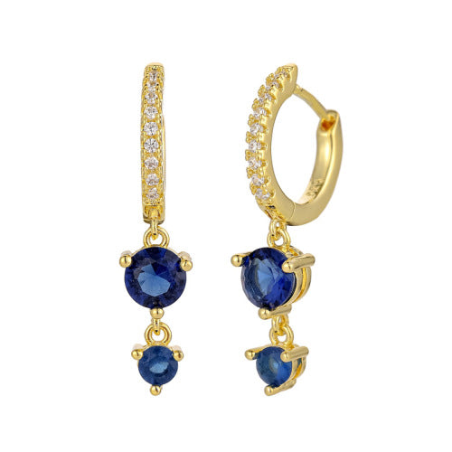 Wholesale Round Zircon Row of Diamond Earrings