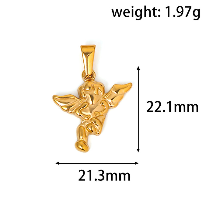 Wholesale 6pcs/set Love Angel Bear Stainless Steel Plated 24K  Pendant Accessories
