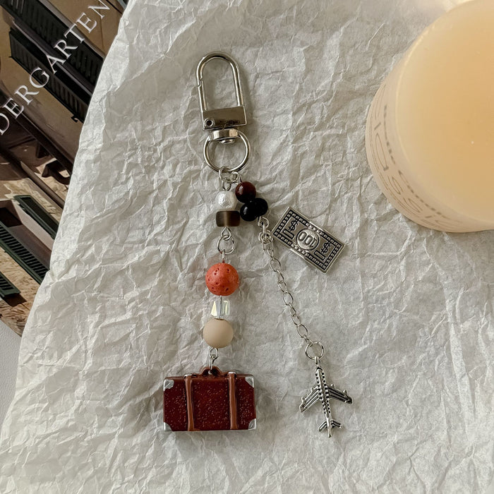 Wholesale mobile phone pendant retro creative backpack pendant hanging chain car key chain