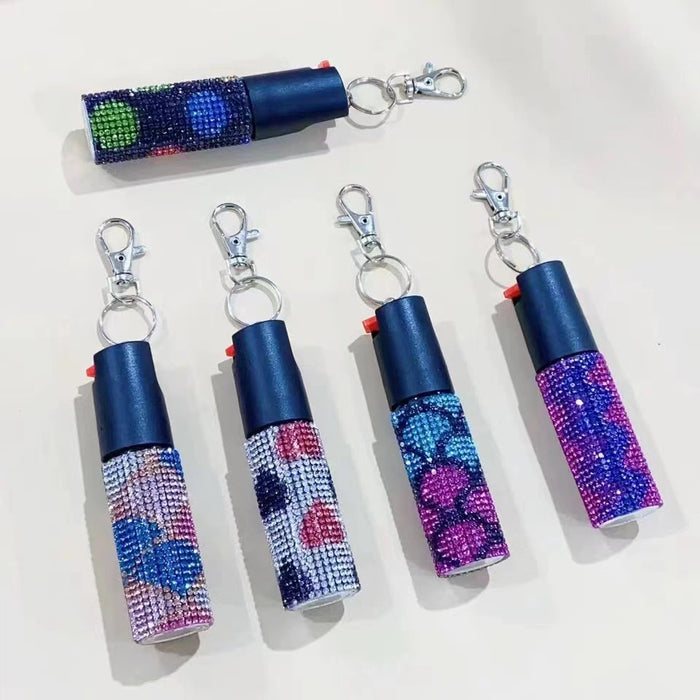 Wholesale Plastic Diamond Inlaid Portable Press Type Keychain JDC-KC-ZY013