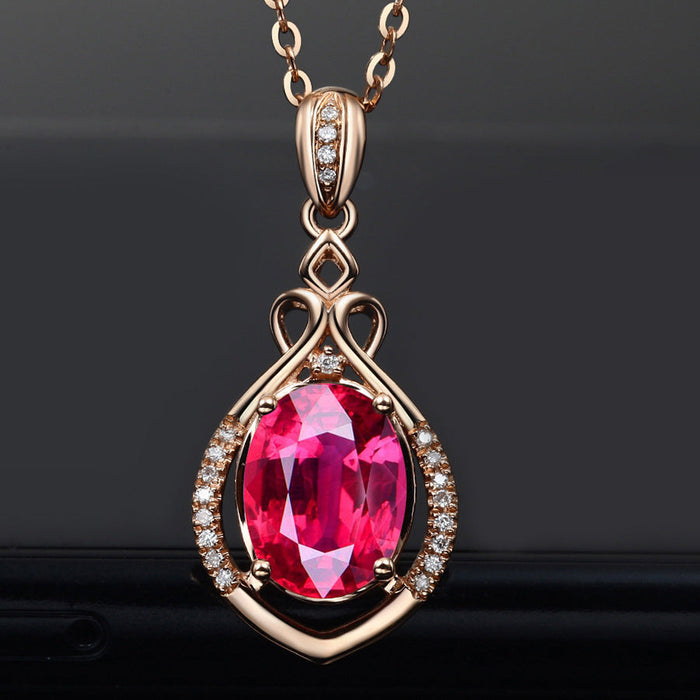 Wholesale Necklace Copper Simulated Tourmaline Pendant  JDC-NE-JKL007