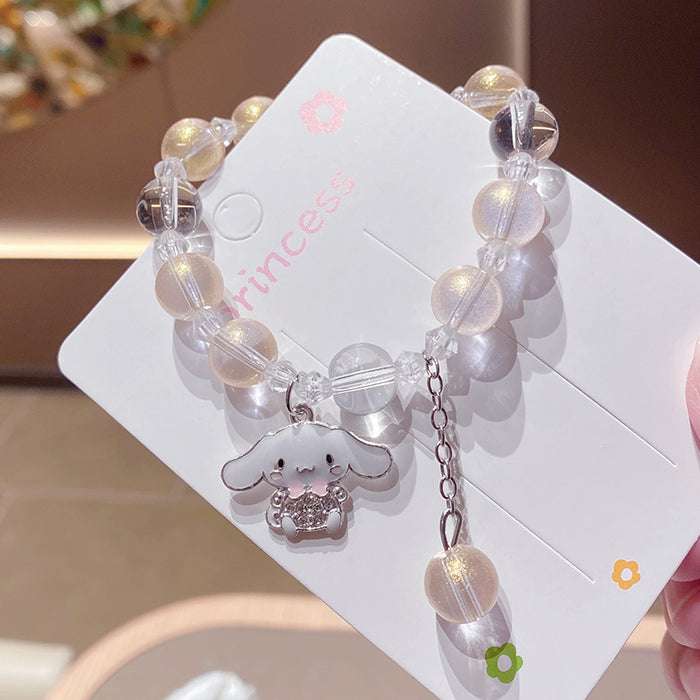 Wholesale Cute Cartoon Puppy Crystal Bead Bracelet for Travel Souvenir Gift MOQ≥3