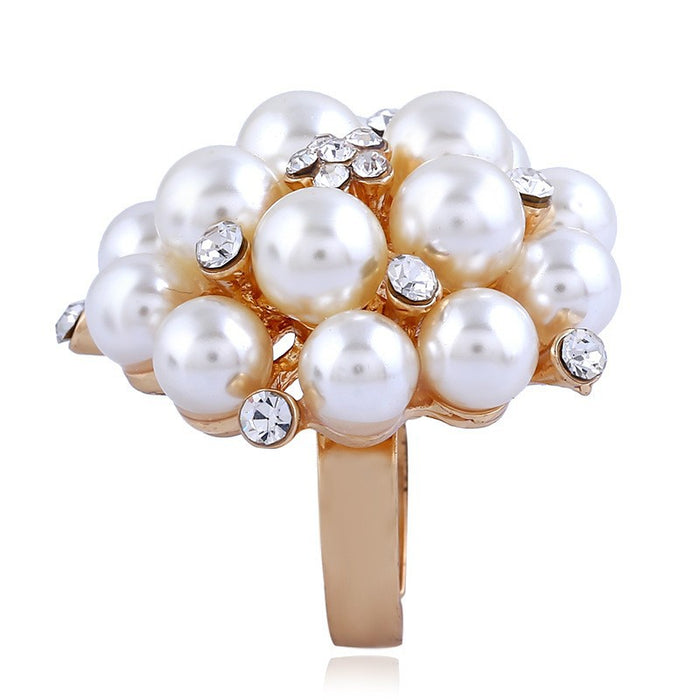 Wholesale popular jewelry Amazon popular fashion ring open adjustable pearl ring