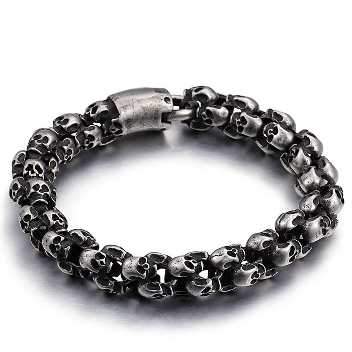 Wholesale Titanium Steel Skull Men's Bracelet JDC-BT-KaLun005