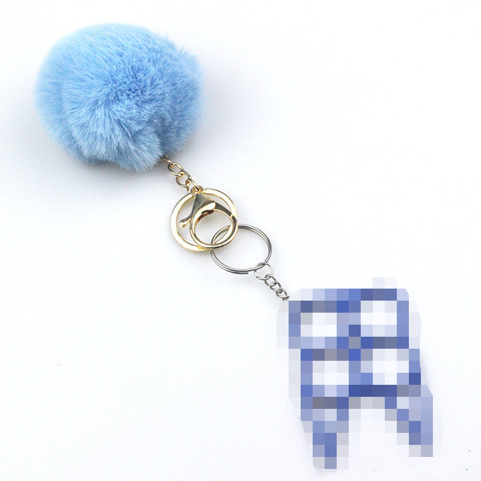 Wholesale 8cm Wool Ball Multifunctional Alloy Keychain 2-piece Set JDC-KC-TouMS073