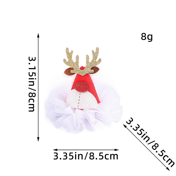 Wholesale Christmas Decorations Red Sequin Hat Gauze Skirt Dress up Headdress Korean Style Duckbill Christmas Hairpin