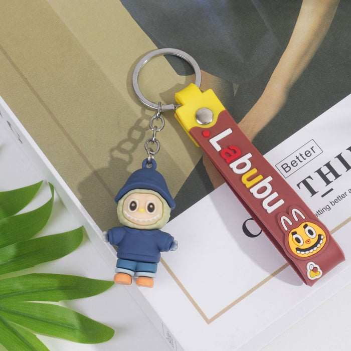 Wholesale Cartoon straw hat sheep keychain