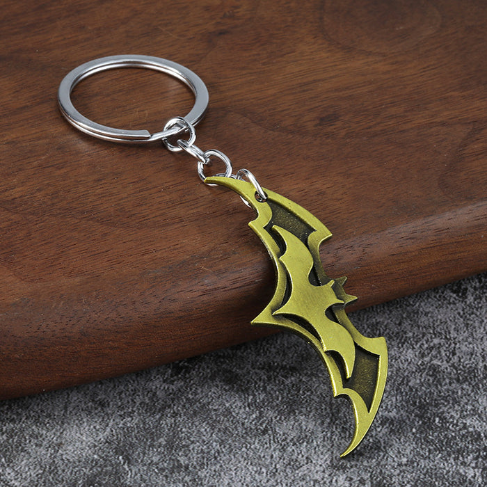 Wholesale Stylish Bat Shaped Movie Themed Keychain Zinc Alloy Black Pendant Gift Car Key Accessory  Party Favor