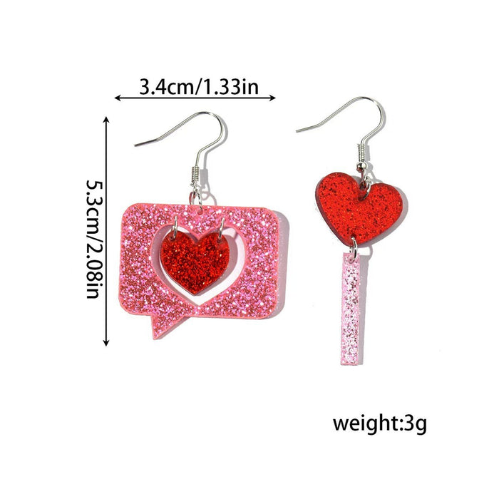 Wholesale Acrylic Heart Envelope 2D Earrings Valentine' s Day Fashion Accessory MOQ≥2