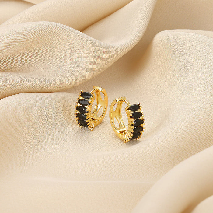 Wholesale Copper-Plated 18K Gold Earrings Elegant Hoop Light Luxury Earrings