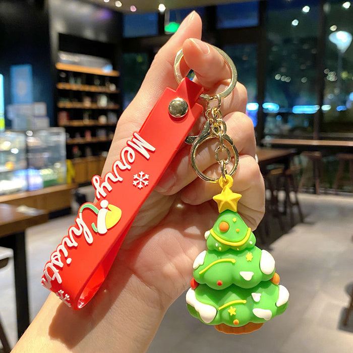 Wholesale Silicone Keychain Trendy Christmas Bag Charm