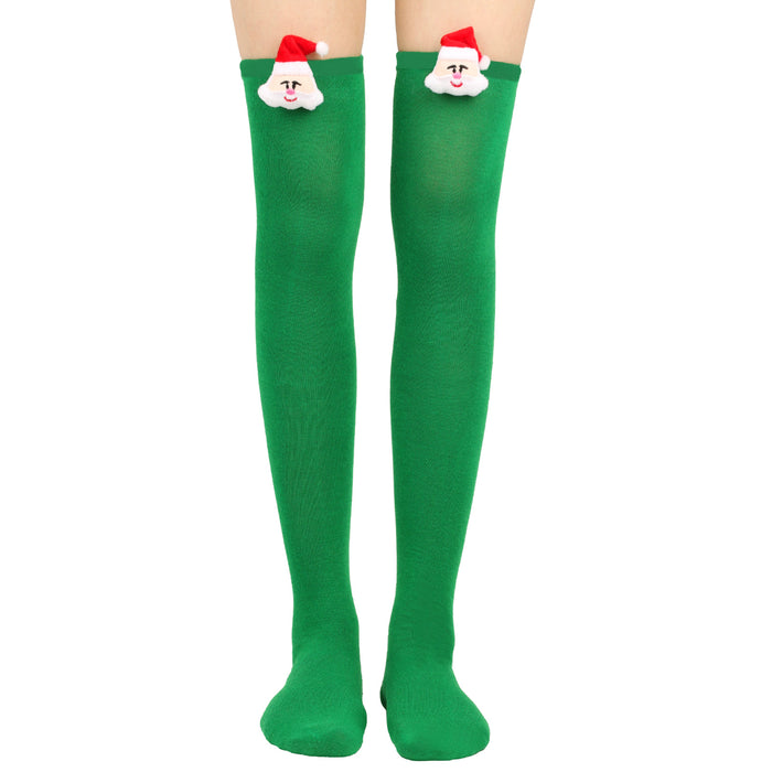 Wholesale Santa Claus Striped High Socks Over Knee Cotton Socks JDC-SK-XQ038