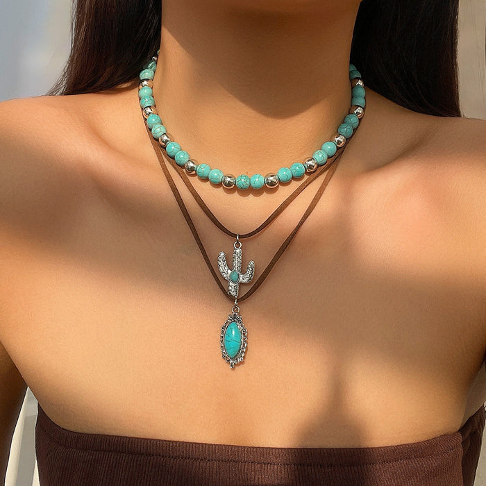 Wholesale Vintage collarbone chain niche bead necklace set accessories