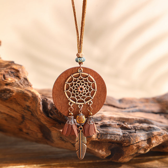 Wholesale Retro Bohemian Tassel Pendant Necklace Zinc Alloy Electroplated Geometric Pendant MOQ≥2