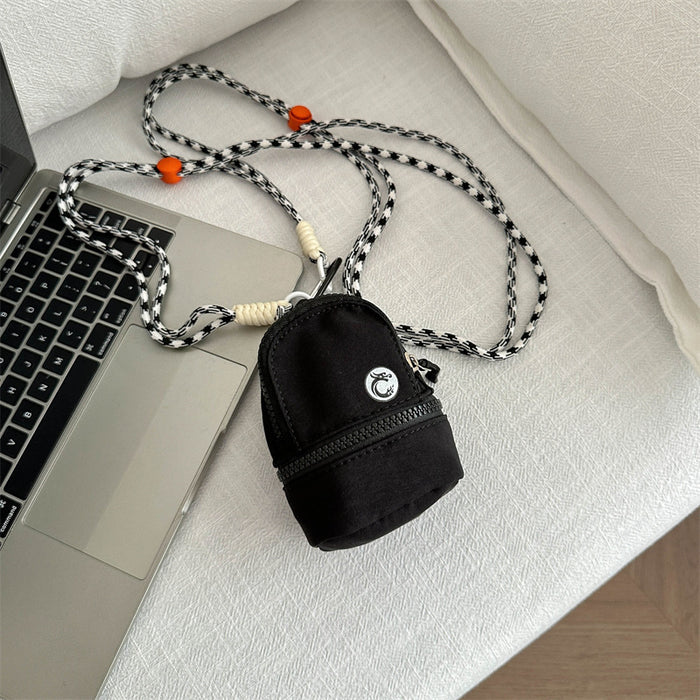 Wholesale contrast color schoolbag coin purse mini keychain pendant portable boys and girls earphone certificate storage pouch