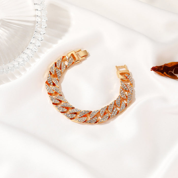 Wholesale Thick Chain Bracelet  Flash Diamond Bracelet Street Fashion Cool Accessories