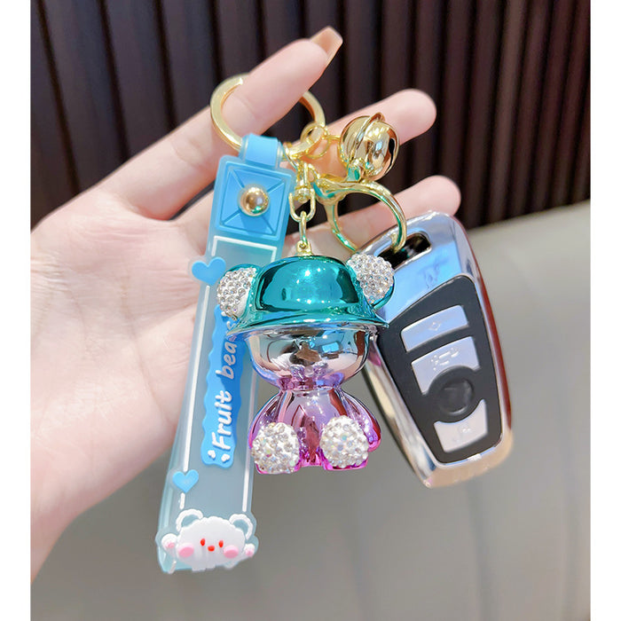 Wholesale Plating Diamond Bear Keychain JDC-KC-GSWA004
