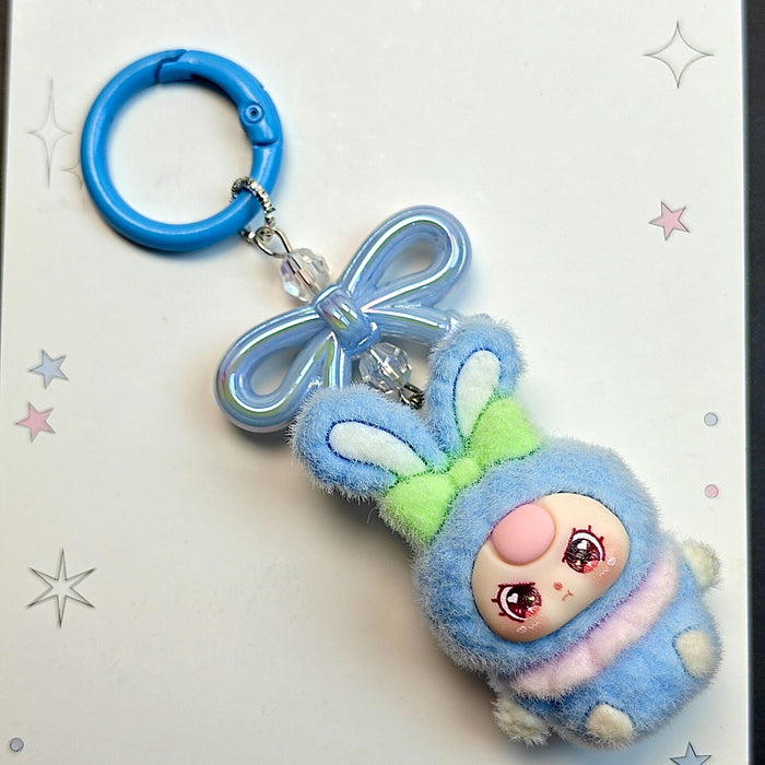 Wholesale Cute flocked doll accessories  cartoon-style keychains