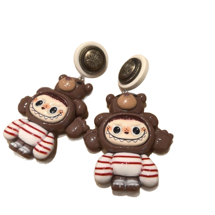 Wholesale Handmade Cartoon Silver Needle Niche Design Earrings