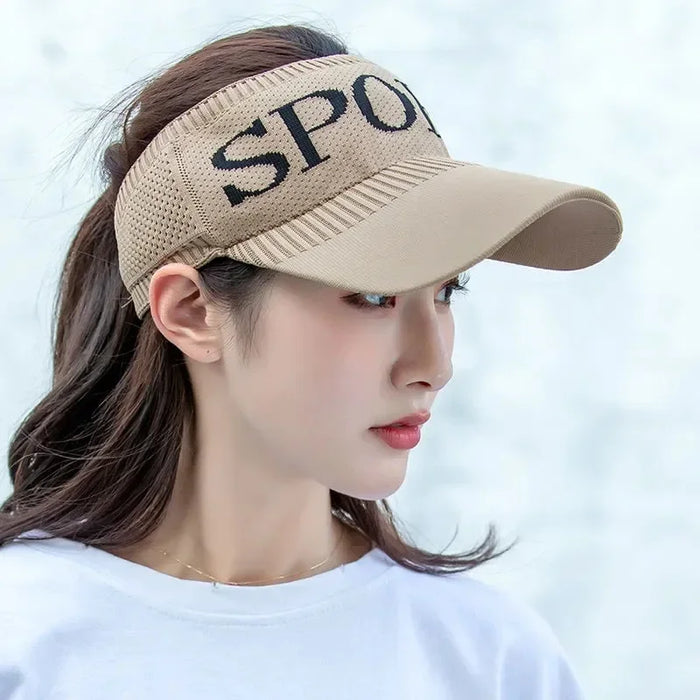 Wholesale Outdoor baseball cap, sports top cap, letter breathable, elongated brim, knitted