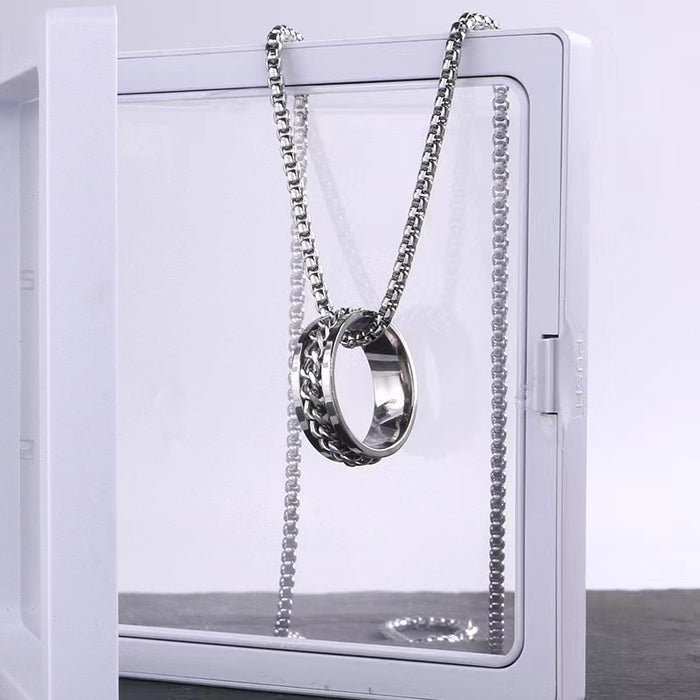 Wholesale Rotating ring necklace personalized pendant