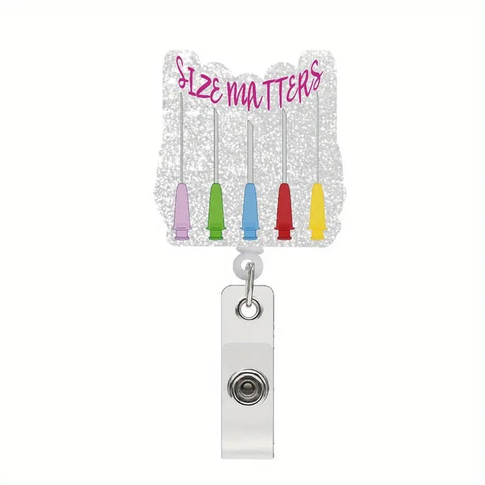 Wholesale Acrylic Glitter Nurse Badge with English Letters Easy-pull Buckle JDC-KC-KaMei005