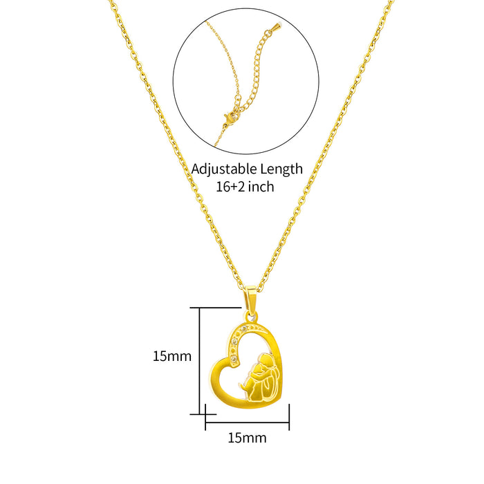 Wholesale Stainless Steel Gold-Plated Heart Necklace