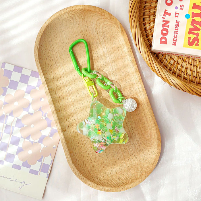 Wholesale Acrylic Star-Filled Liquid Glitter Keychain