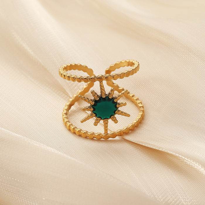 Wholesale Fashionable, simple, personalized, niche design, high-end stainless steel open oil dripping ring