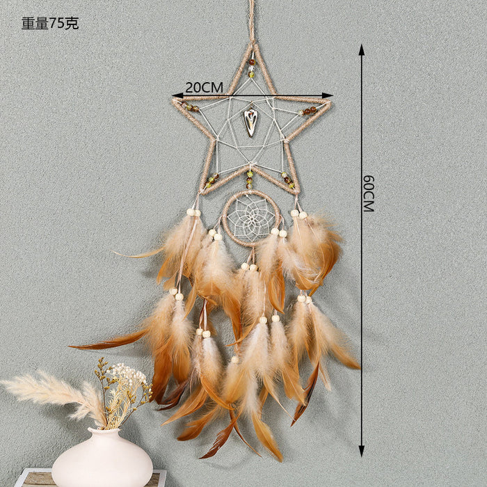 Wholesale Sun, Moon and Stars Indian Style Feather Wind Chime Dream Catcher JDC-DC-ZH029