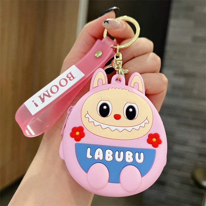 Wholesale Cute cartoon character coin purse silicone keychains