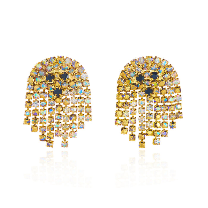 Wholesale Trendy Ghost Tassel Earrings Colorful Diamond  Party Jewelry Accessory