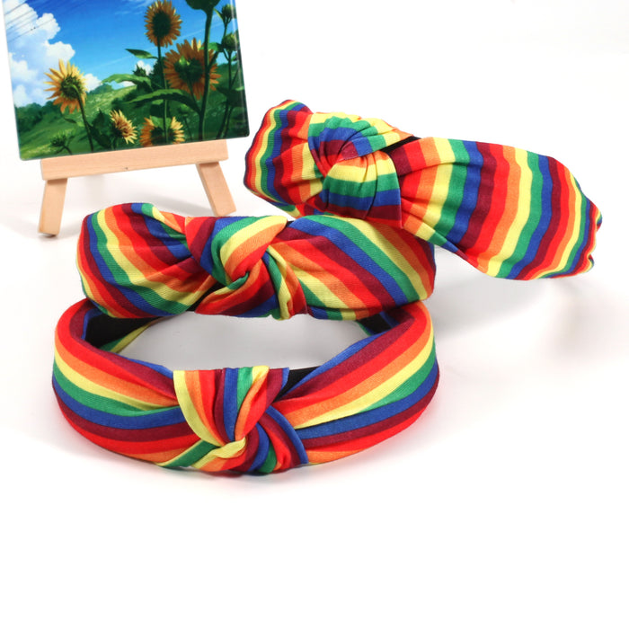 Wholesale Rainbow Pattern Fabric Headband JDC-HD-Xiny006