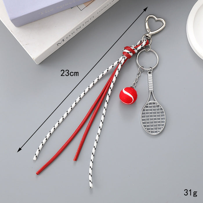 Wholesale Leather bow heart pendant luggage keychain lanyard accessories single buckle tassel pendant accessories